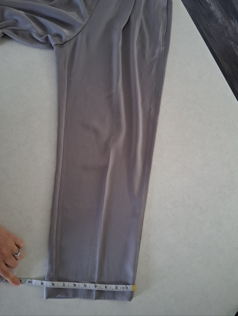 Maison d'Amelie/ Relaxed Fit/ Pleated/ Trousers in Silver-grey/ Size US 10 - Picture 8 of 13